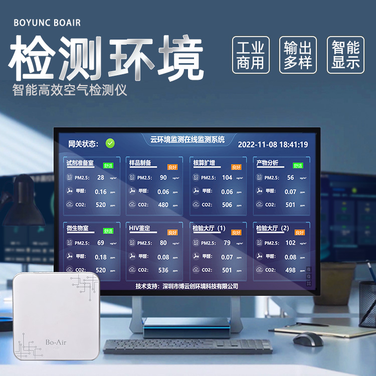 空气质量检测仪多台显示